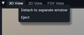 The right click menu of a panel tab