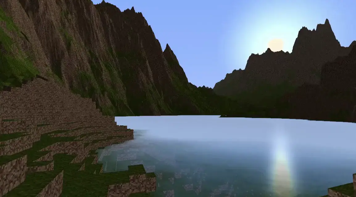 Sculpted terrain seen in the 3D viewport